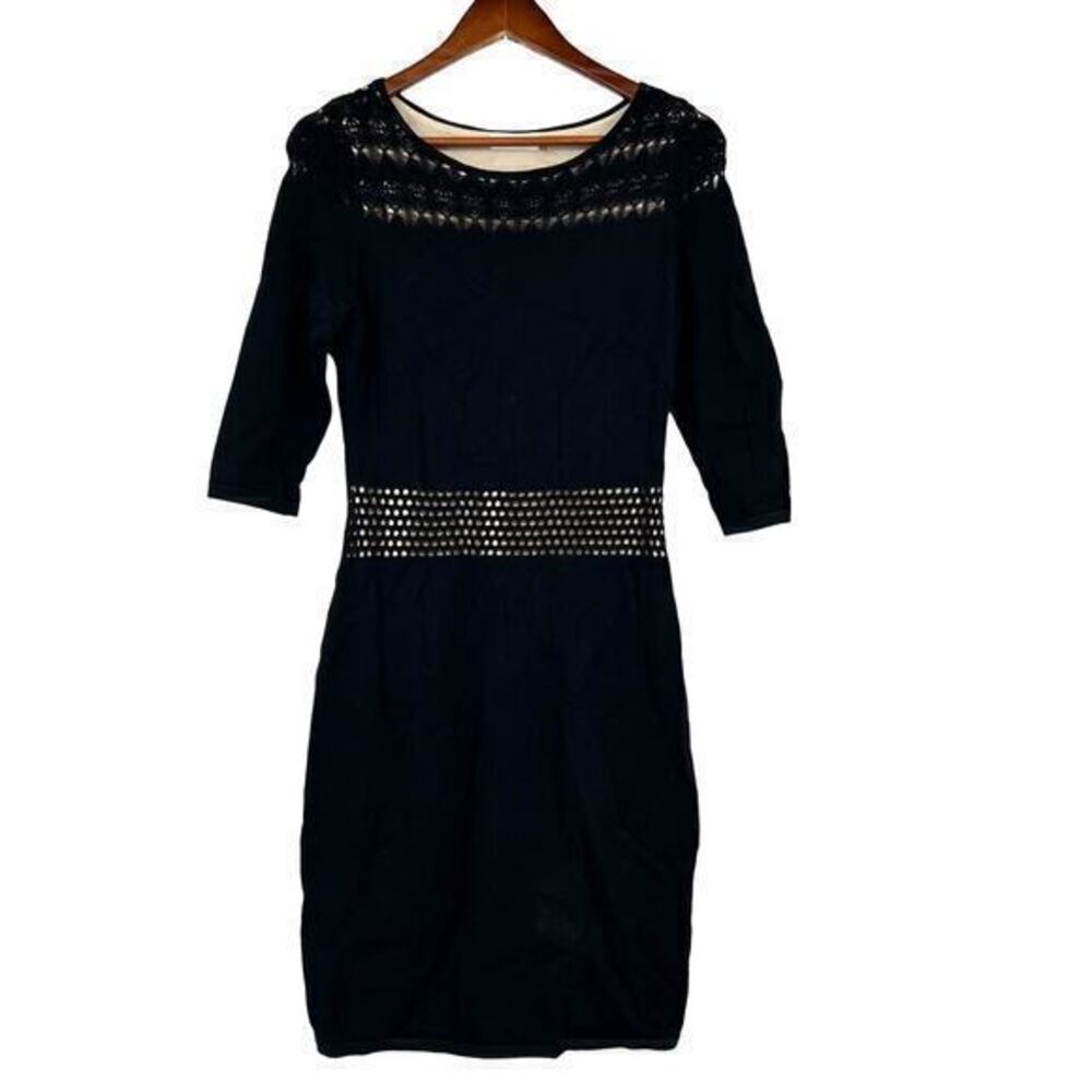 Calvin Klein Dress Black & Tan cocktail dress nude underlay Lined Size medium